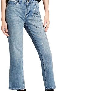 NWT Who What Wear embellished straight leg jeans